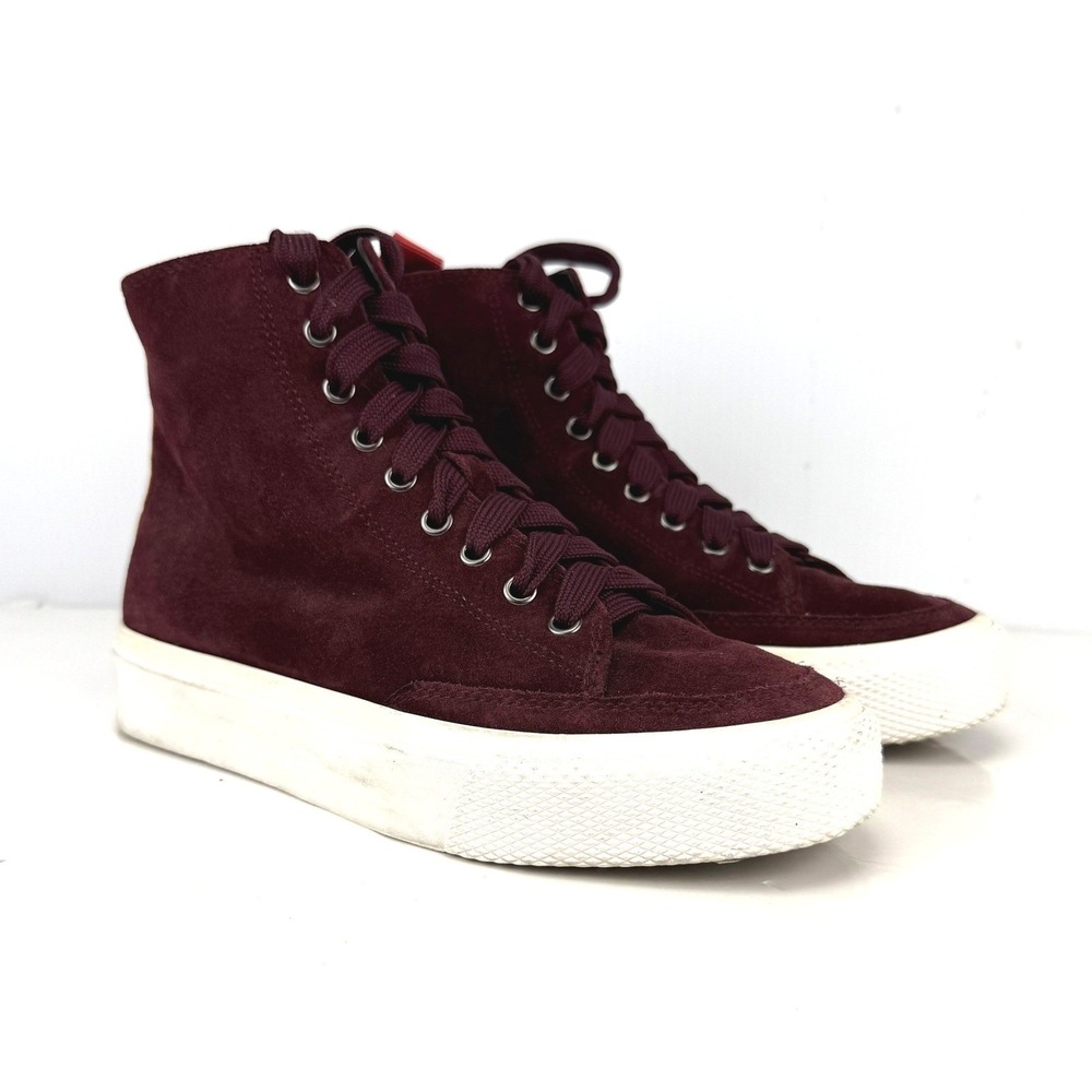 Rag & Bone Rb1 High Top Burgundy Suede Platform Sneakers Womens Size 36 EU